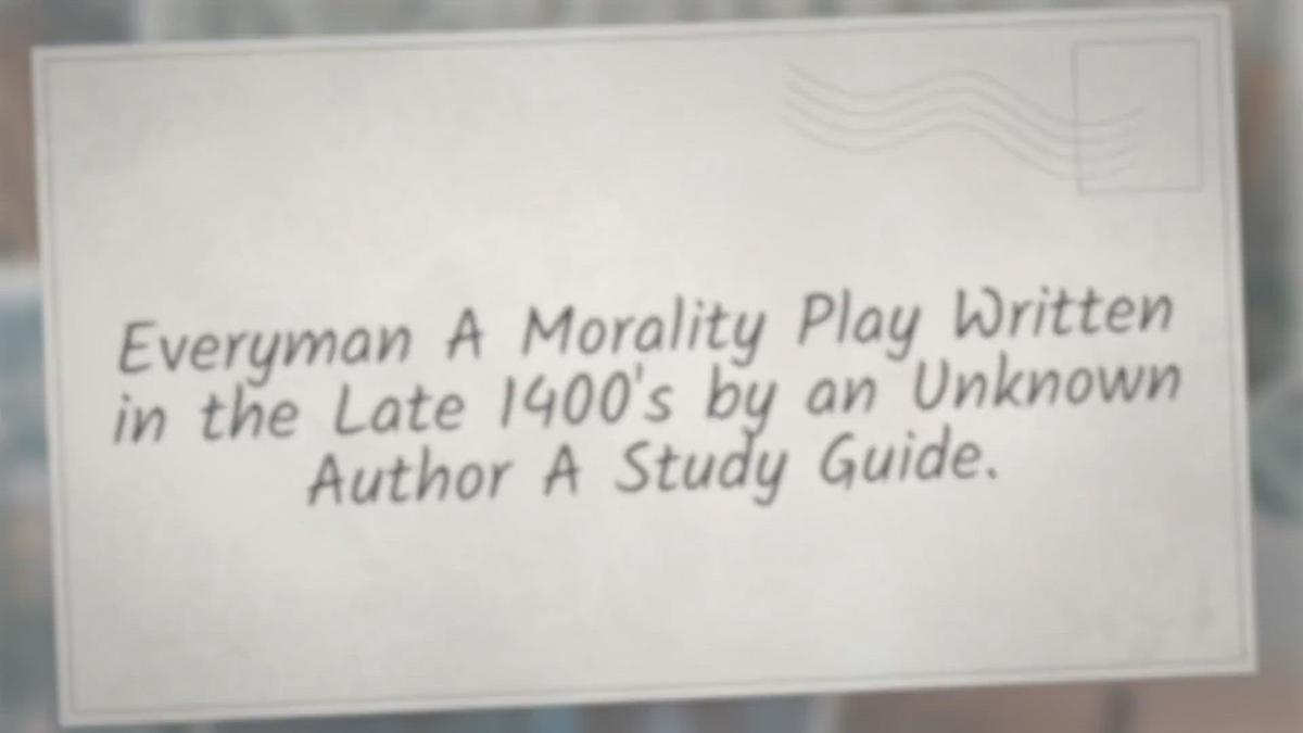 'Video thumbnail for Everyman: A Morality Play'